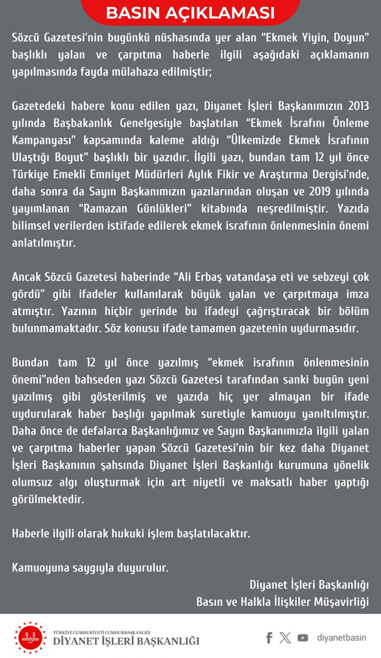 sozcu gazetesi icin hesap vakti diyanet harekete gecti buyuk bir yalan 0 kIc91zly